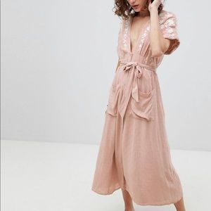 Free People Love To Love You Midi Dress - dust pink/ size M